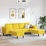 Ensemble de Canapés 3 Pièces Jaune Velours