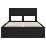 vidaXL Cadre de lit avec stockage Noir 160 x 200 cm Bois de pin massif
