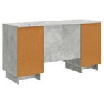 vidaXL Bureau Gris béton Bois d'ingénierie 142 5 x 50 x 75 cm