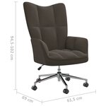 vidaXL Chaise de relaxation Gris foncé Velours