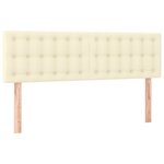 vidaXL Sommier à lattes de lit avec matelas et LED Crème 140x200 cm