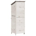 vidaXL Abri de jardin Blanc 59 5 x 56 x 176 5 cm Bois de Sapin Massif