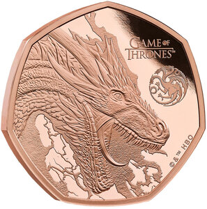 Monnaie FIRE Game of Thrones Or 50 Pence United Kingdom 2026 (PRÉCOMMANDE)