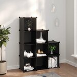 vidaXL Cubes de rangement 9 Pièces Noir PP