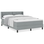 vidaXL lit à ressorts avec matelas - gris clair - 140 x 190 cm - tissu