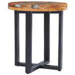 vidaXL Table basse 40x45 cm Bois de teck massif et polyrésine