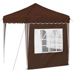 vidaXL Tente de fête pop-up 195 x 195 x 245 cm Marron Tissu Oxford