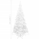 vidaXL Arbre de Noël artificiel pré-éclairé L 240 cm blanc