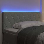vidaXL Tête de Lit LED Argyle Gris clair 90 cm Velours