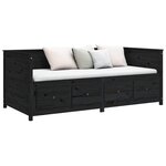 vidaXL Lit de jour sans matelas noir 80x200 cm bois de pin massif