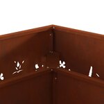 vidaXL Foyer de cheminée Marron 60 x 60 x 30 cm Acier patiné