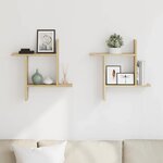 vidaXL Étagères murales 2Pièces chêne sonoma 50x12x50cm bois d'ingénierie