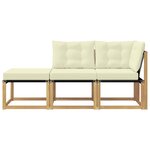 vidaXL Unité de canapé sectionnel avec coussin 3 Pièce Blanc