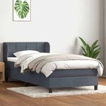 vidaXL Sommier à lattes de lit et matelas gris foncé 80x220 cm velours