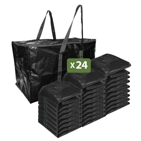 Pack and Move - Lot 24 Grands Sacs Déménagement Rangement Et Transport Ultra Résistant - Réutilisable - Poignées Solides - 100L