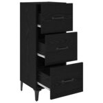 vidaXL Buffet Chêne noir 34 5 x 34 x 90 cm Bois d'ingénierie