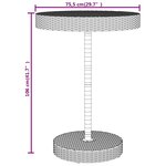 vidaXL Ensemble de bar jardin 5 Pièces gris poly rotin/bois massif acacia