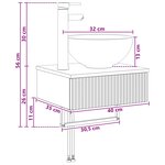 vidaXL Basin de lavage mural Gris béton 40 x 35 x 39 cm