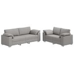 vidaXL Canapé 2 pc Gris nuage tissu