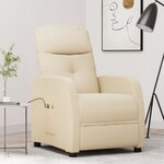 vidaXL Fauteuil électrique de massage Crème Tissu
