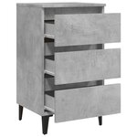 vidaXL Table de chevet avec pieds en métal gris béton 40x35x69 cm