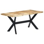 vidaXL Table à manger 160x80x75 cm Bois de manguier massif brut