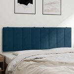 vidaXL Coussin de tête de lit Hanko bleu 160 cm velours