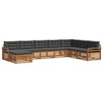 vidaXL Ensemble de canapés d'extérieur 8 pc Naturel et Anthracite