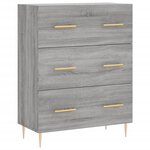 vidaXL Buffet haut Sonoma gris 69 5x34x180 cm Bois d'ingénierie