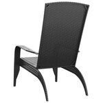 vidaXL Chaise de jardin Adirondack en polyrotin noir