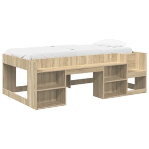 vidaXL Cadre de lit pour enfants avec rangement Chêne Sonoma