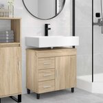 vidaXL Unité de vanité de salle de bain Chêne Sonoma 60 x 35 x 60 cm