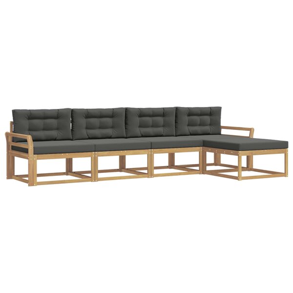 vidaXL Ensemble de canapés d'extérieur 4 Pièces Blanc et anthracite