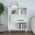 vidaXL Buffet Blanc brillant 69 5x32 5x90 cm Bois d'ingénierie