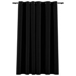 vidaXL Rideau occultant Aspect de lin avec œillets Noir 290x245 cm