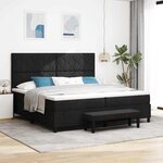 vidaXL Lit à ressorts avec matelas Noir 200 x 200 cm tissu