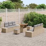 vidaXL Ensemble de canapé de jardin 9 Pièces Beige et Gris clair