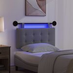 vidaXL Tête de lit suspendue Avec lumière LED Gris foncé Tissu