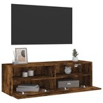 vidaXL Meuble TV mural chêne fumé 100x30x30 cm bois d'ingénierie