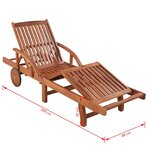 vidaXL Chaise longue bois massif d'acacia
