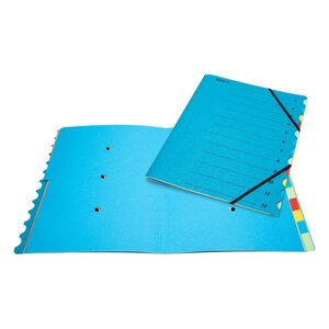 Classeur À 12 Compartiments A4 Avec Fermeture Élastique - Bleu - Biella