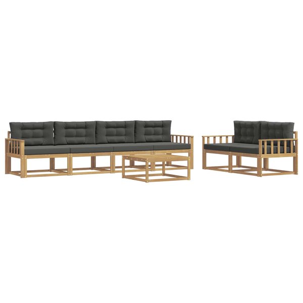vidaXL Ensemble de canapés d'extérieur 6 Pièces Blanc et anthracite