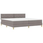 vidaXL Lit à ressorts avec matelas Taupe 200 x 200 cm tissu
