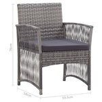 vidaXL Fauteuils de jardin coussins lot de 2 Anthracite Résine tressée