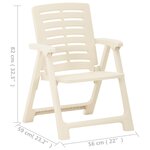 vidaXL Chaises de jardin 4 Pièces Plastique Blanc