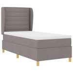 vidaXL Lit à ressorts avec matelas gris foncé 90x190 cm Taupe tissu