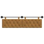 vidaXL Tête de lit suspendue Avec lumière LED Marron Velours