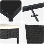 vidaXL Set de salle à manger de jardin 5 pièces noir poly rotin