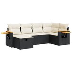 vidaXL Salon de jardin 6 Pièces avec coussins noir résine tressée