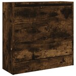 vidaXL Armoire à chaussures chêne fumé 60x21x57 cm bois d'ingénierie
